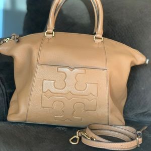 Tory Burch Cognac Tan Pebbled Leather Satchel